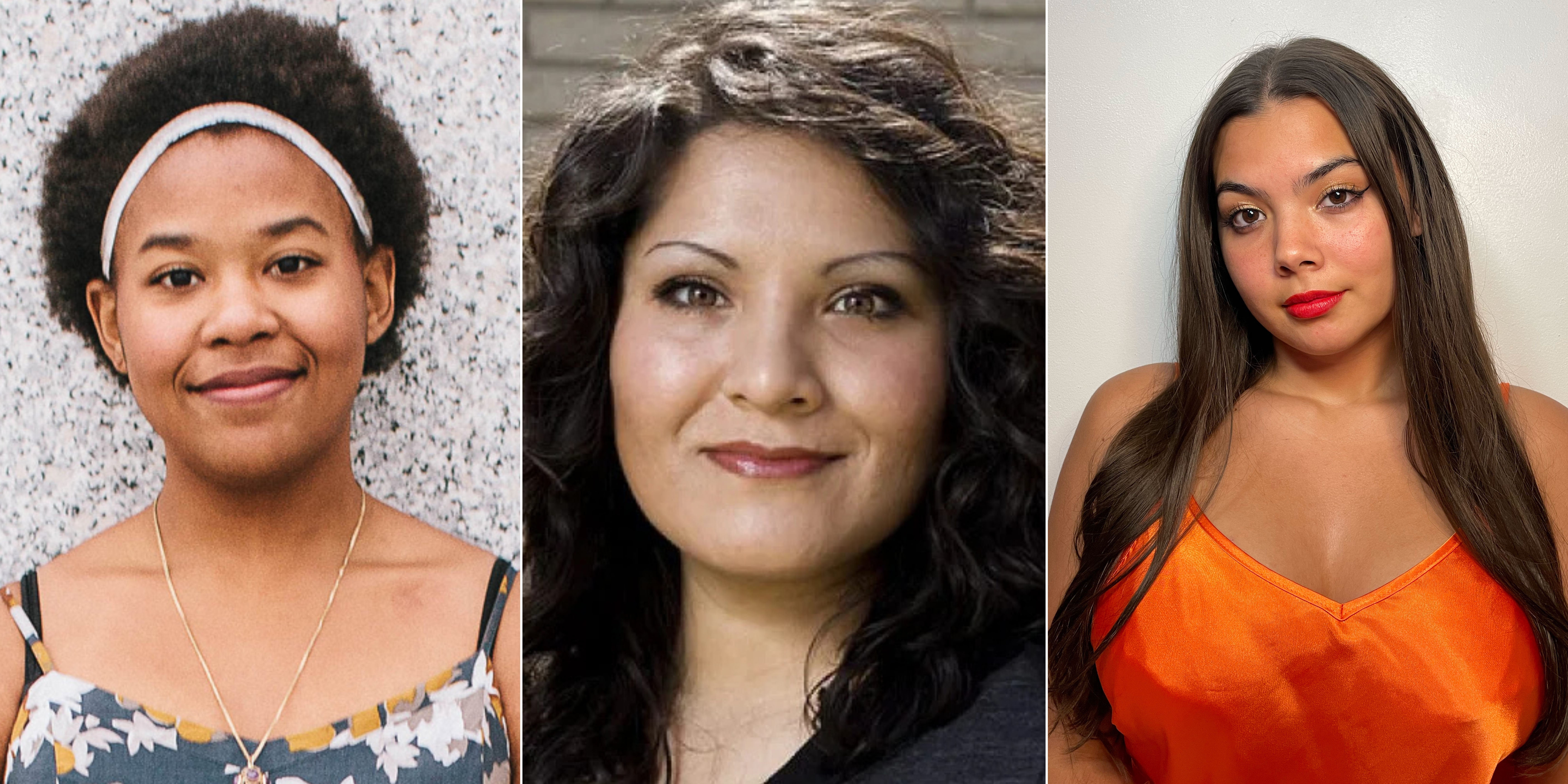 Left to right headshots for Talia Heiss, Iris Salazar, Abyanna Wood