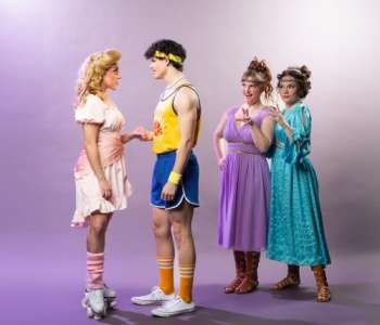 From L to R: Alexa Shaheen, Ian Anderson, Talia Thorpe, and Jordan Cruz in "Xanadu" | Photo Todd Collins